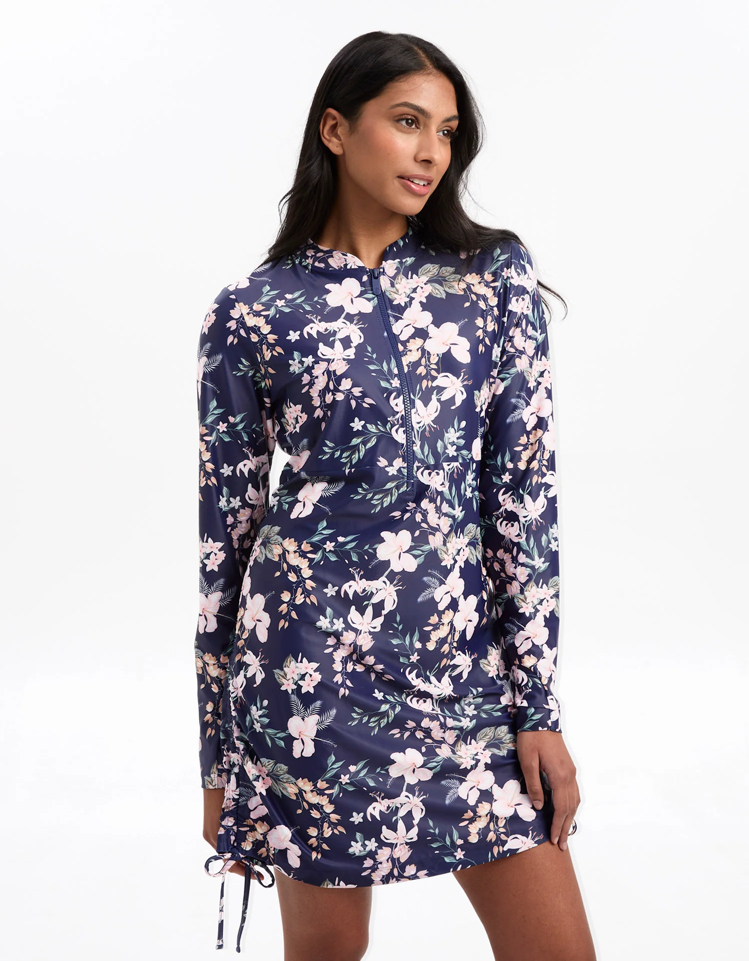 Long Sleeve Printed Swim Dress UPF 50+ - Image 6
