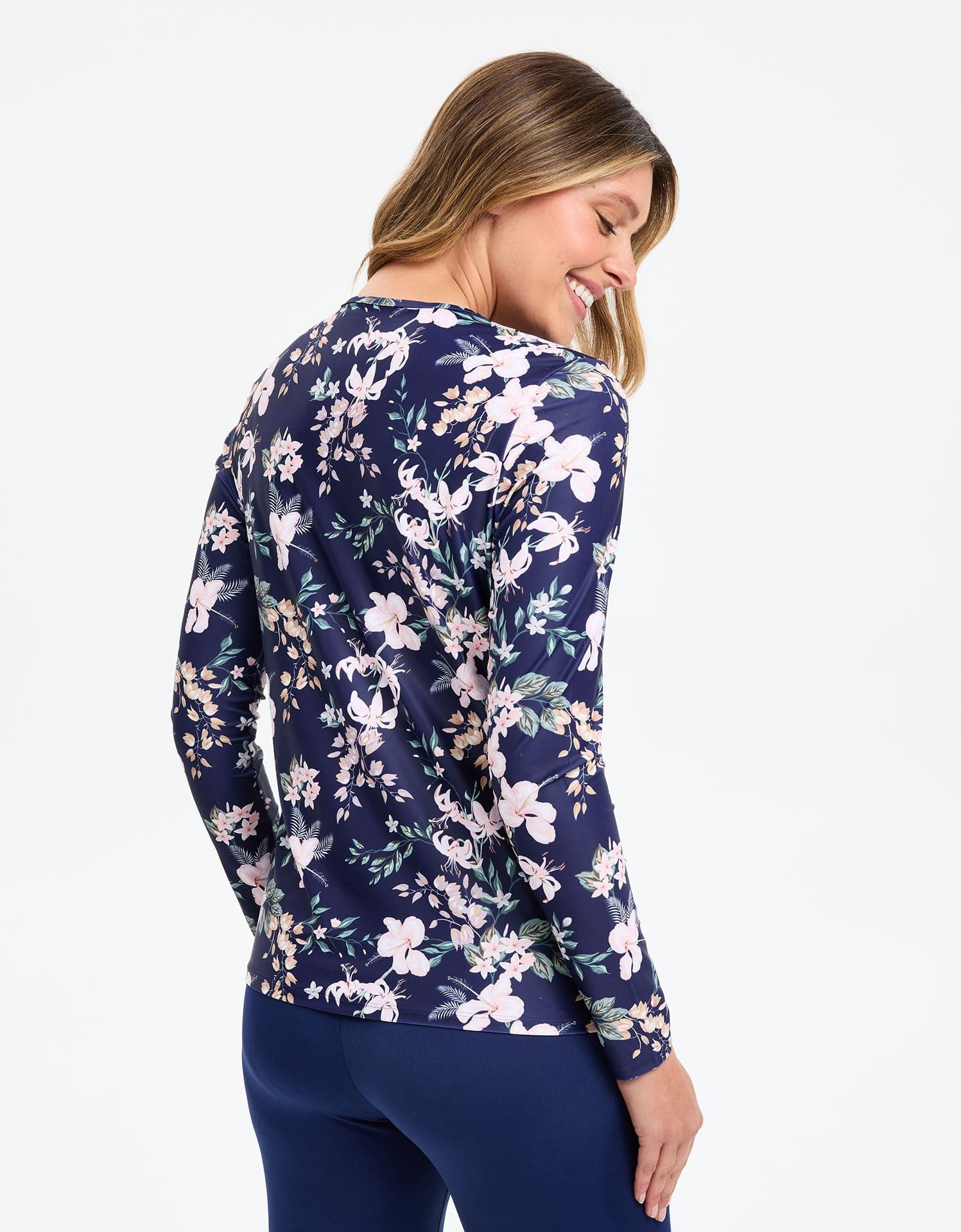 Long Sleeve Printed Swim Top UPF 50+ - Image 5