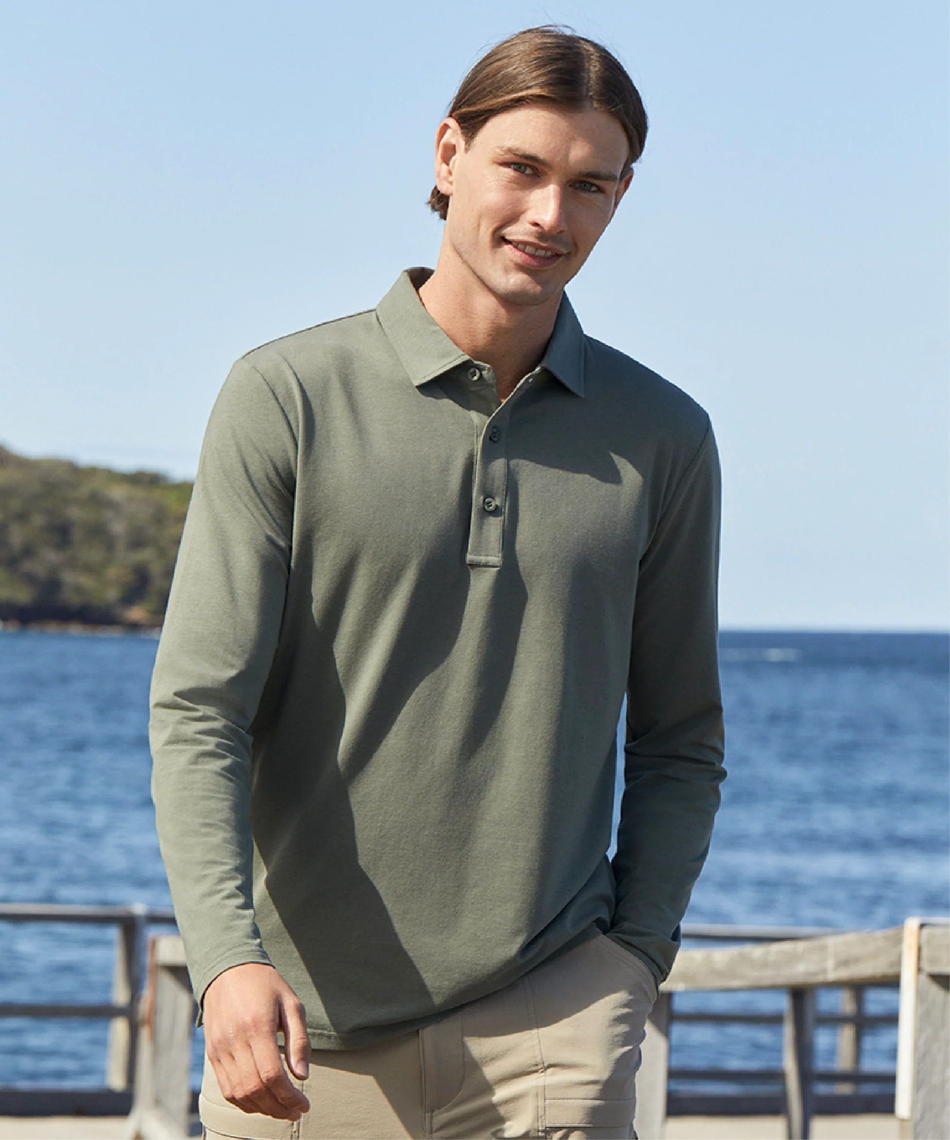 Long Sleeve Polo Shirt UPF 50+ - Image 21