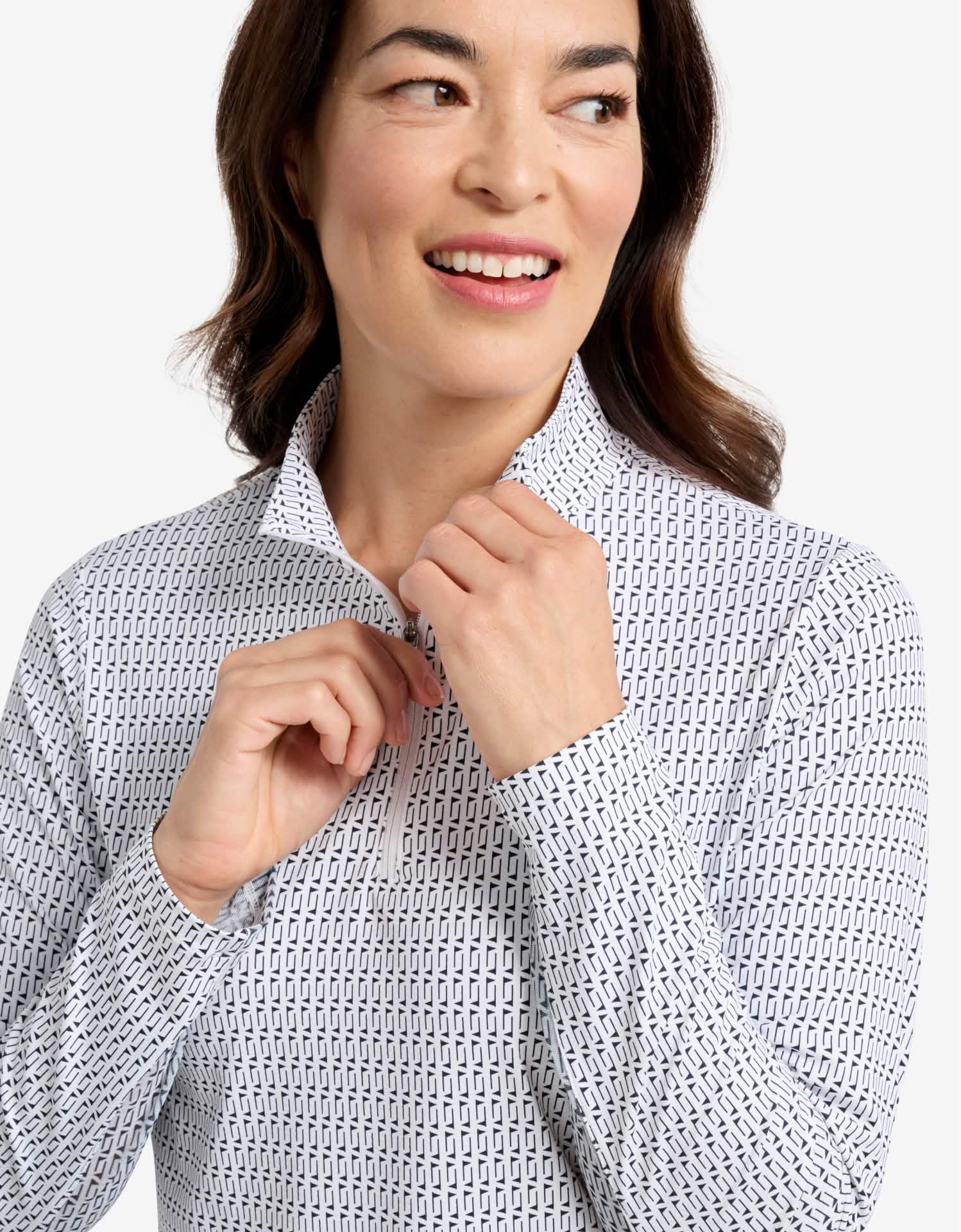 Long Sleeve Printed Quarter Zip Top UPF 50+ - Image 4