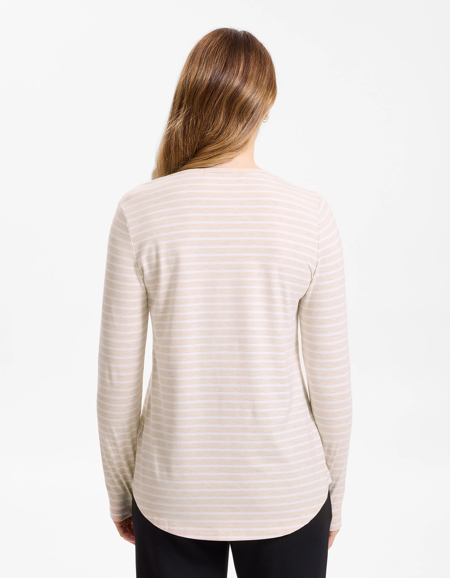 Striped Loose Fit Long Sleeve Swing Top UPF 50+ - Image 11