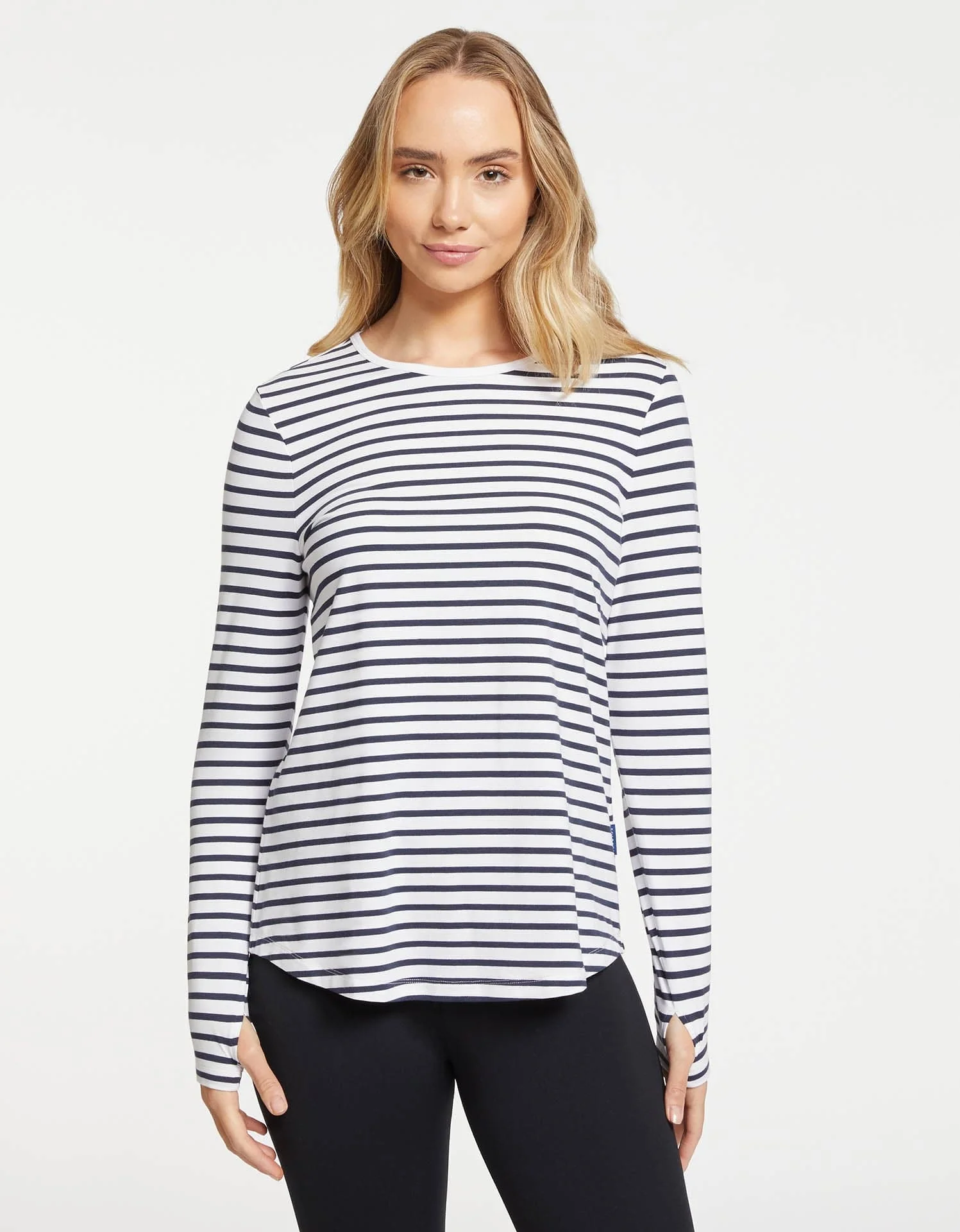 Striped Loose Fit Long Sleeve Swing Top UPF 50+ - Image 3