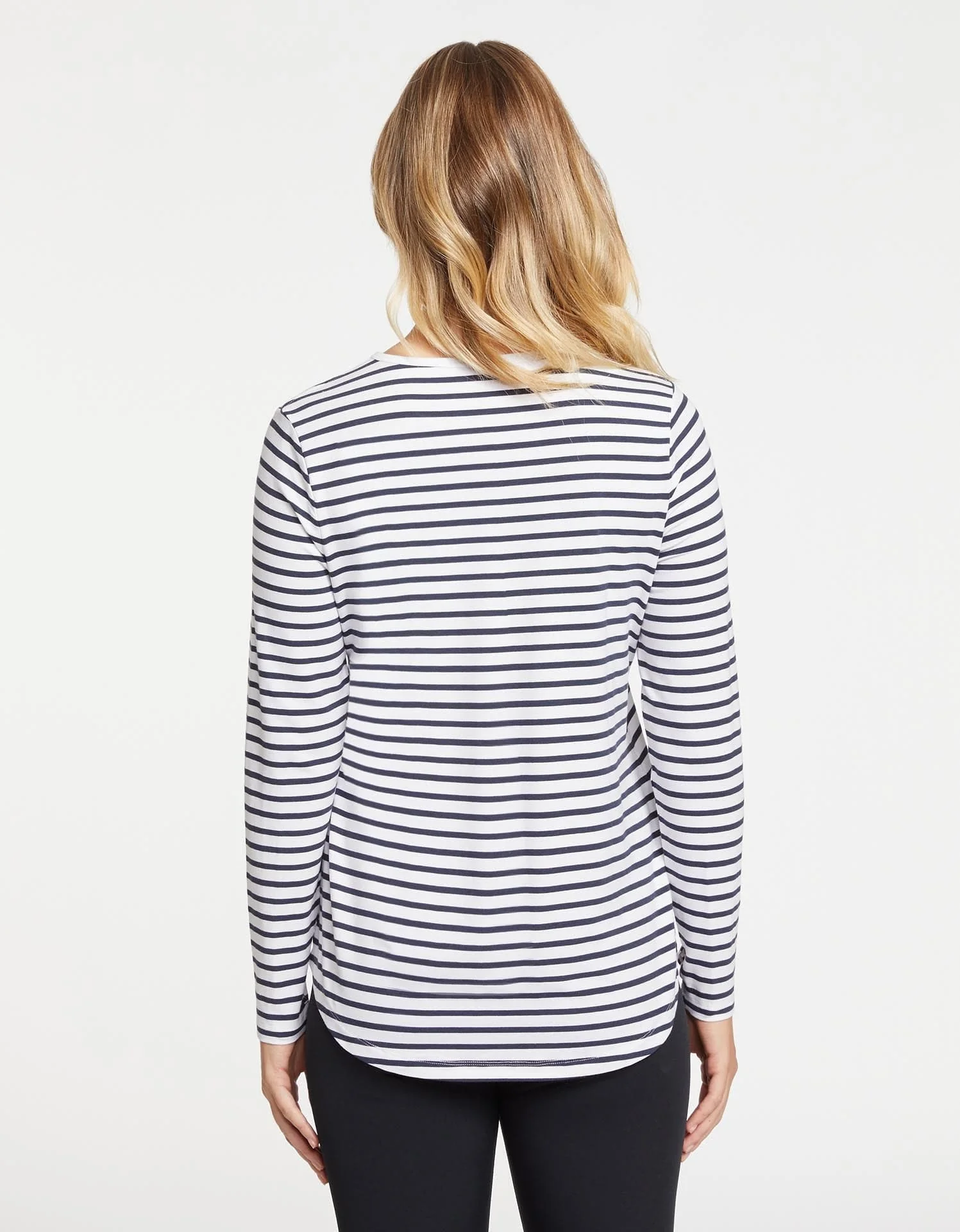 Striped Loose Fit Long Sleeve Swing Top UPF 50+ - Image 6