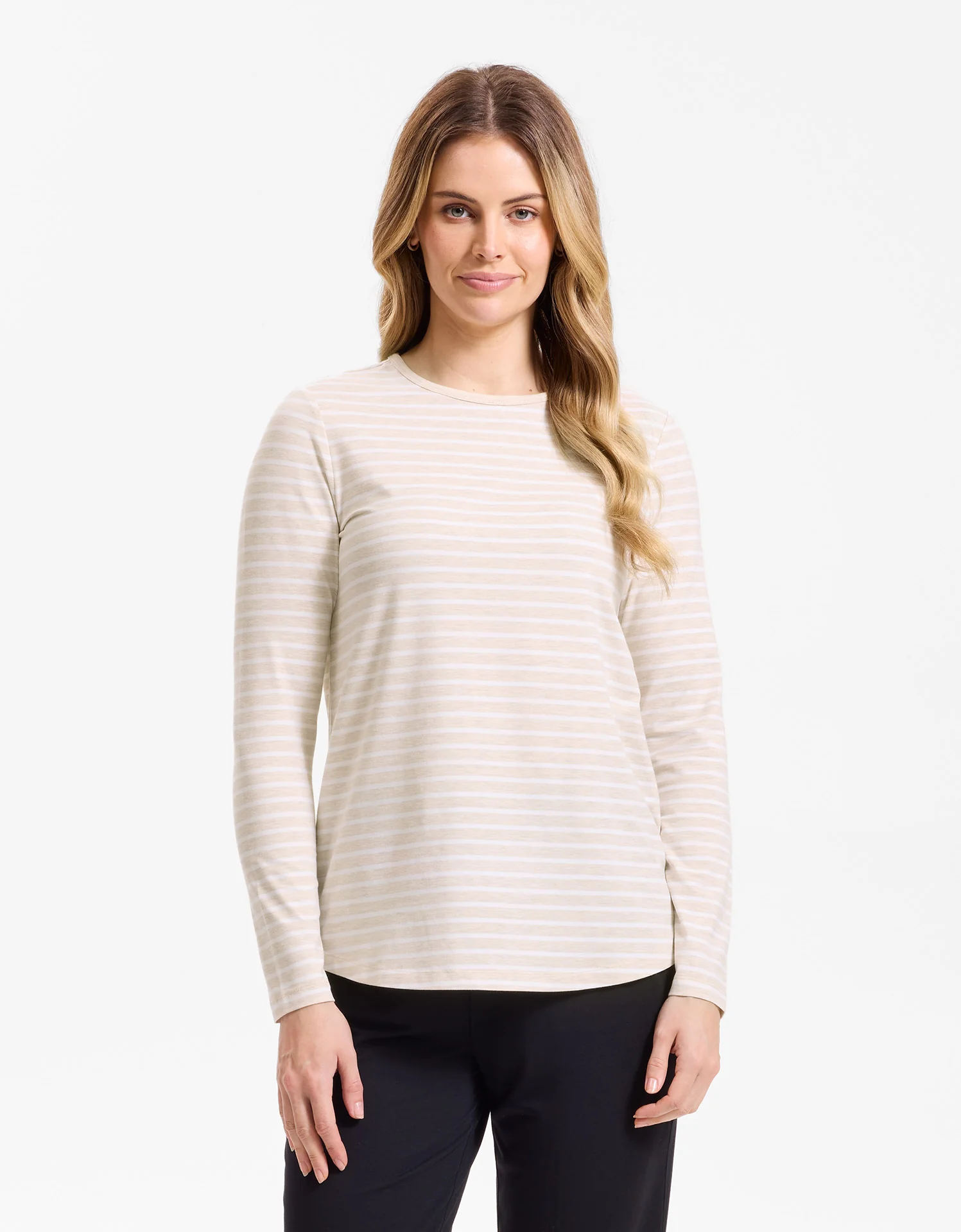 Striped Loose Fit Long Sleeve Swing Top UPF 50+ - Image 7