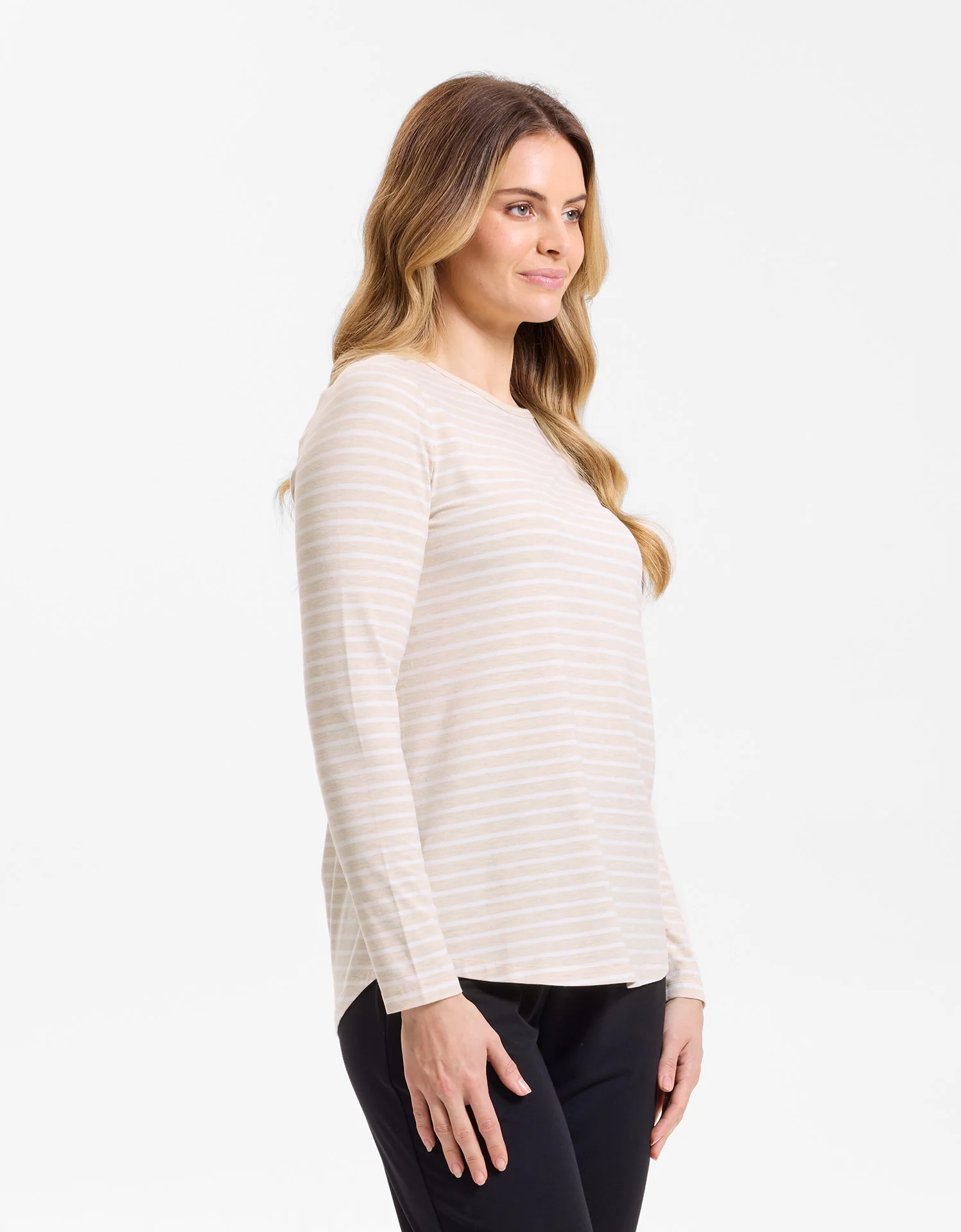 Striped Loose Fit Long Sleeve Swing Top UPF 50+ - Image 8
