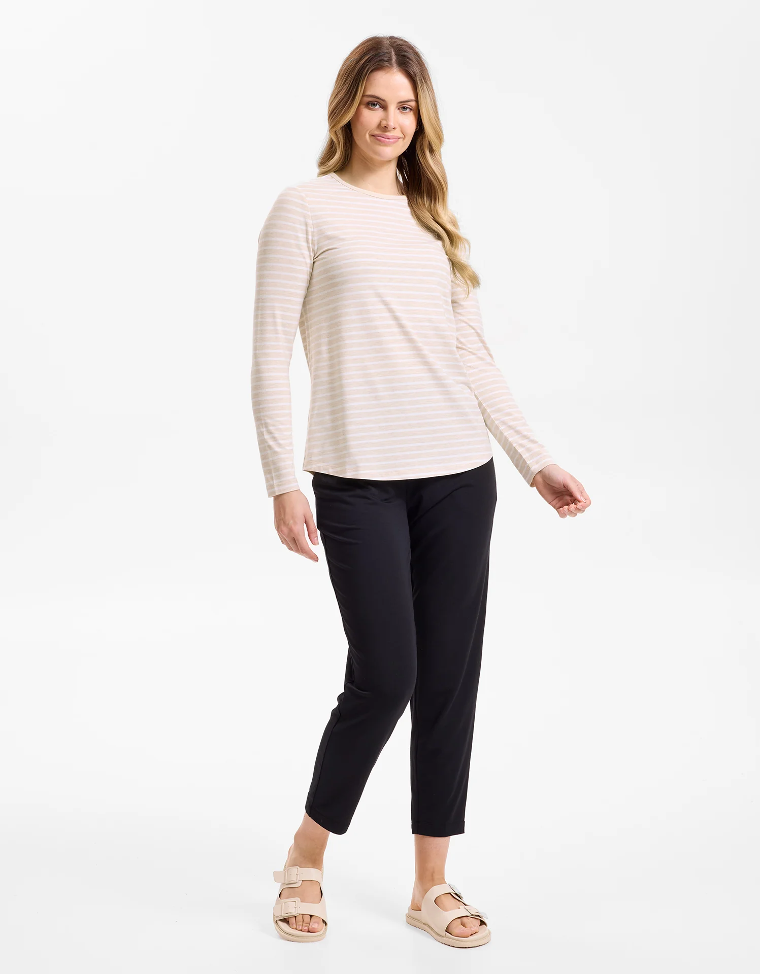 Striped Loose Fit Long Sleeve Swing Top UPF 50+ - Image 9