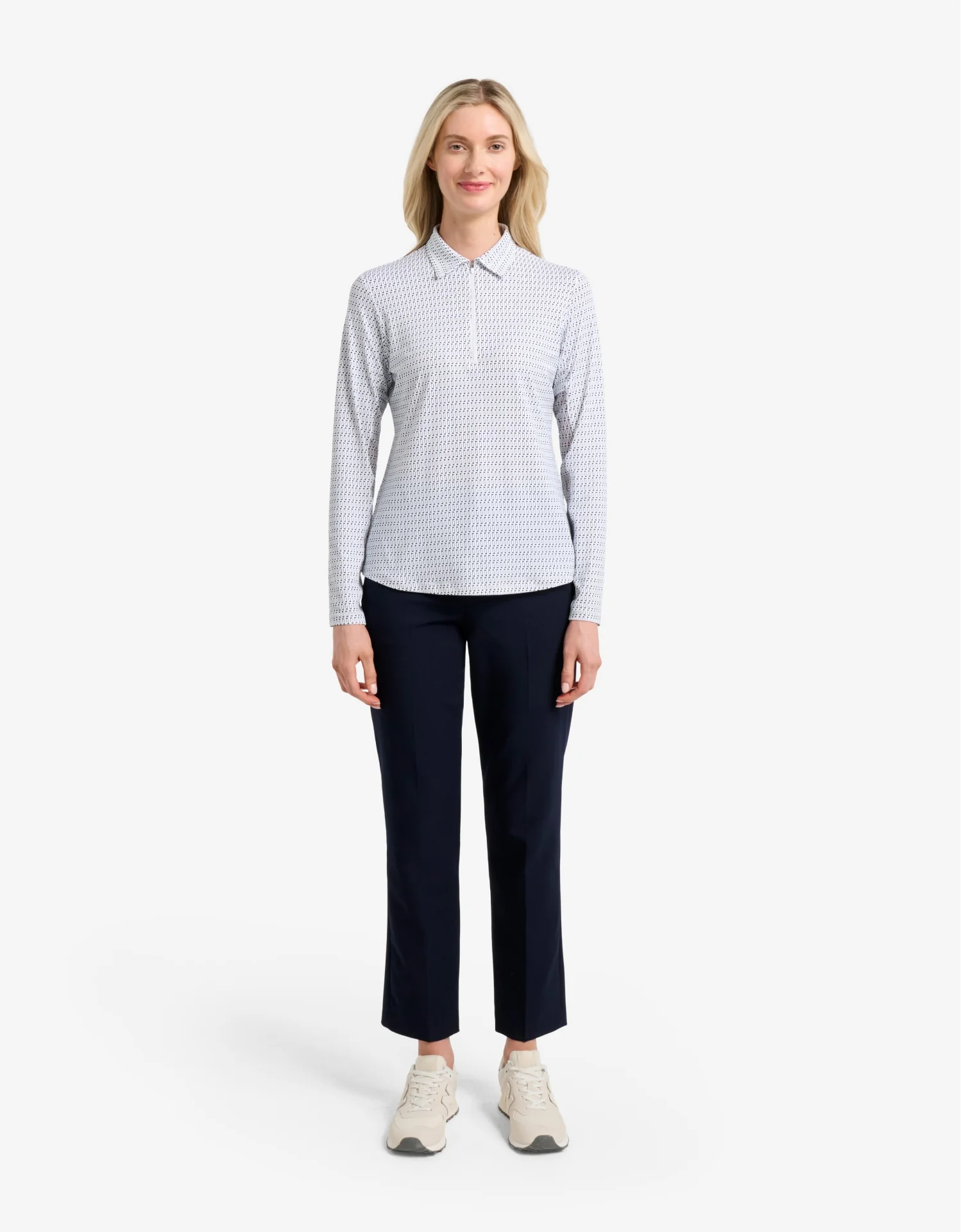 Long Sleeve Printed Zip Polo Shirt UPF 50+ - Image 7