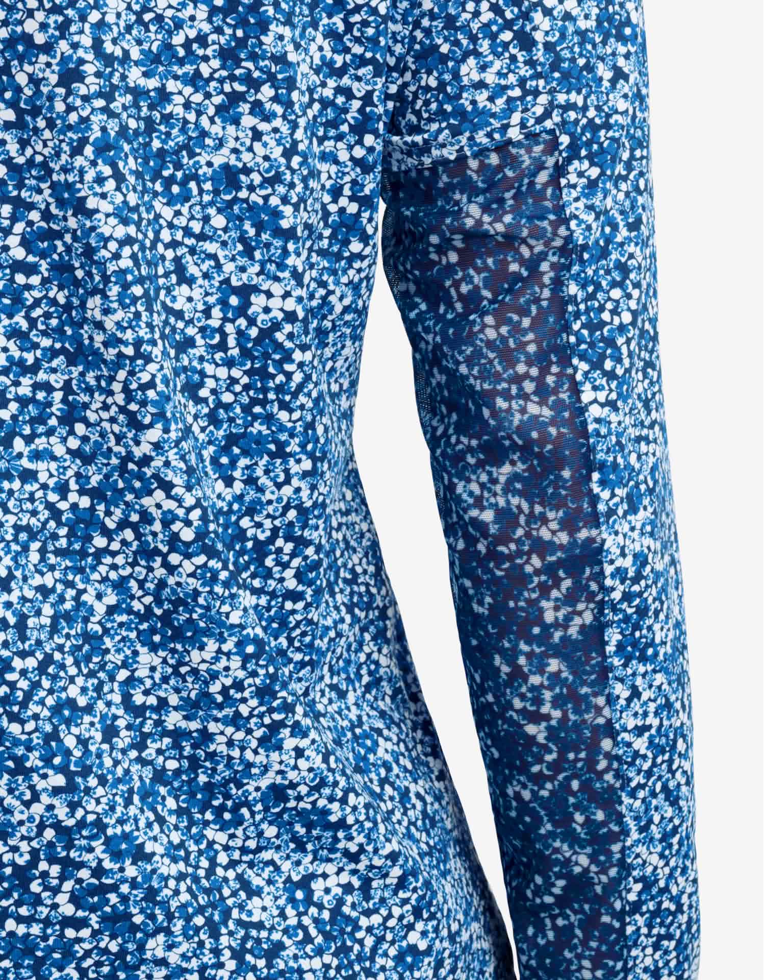 Long Sleeve Printed Zip Polo Shirt UPF 50+ - Image 7